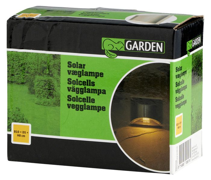 Solcellsvägglampa Rostfritt stål 10 x 8 x 5 cm Garden